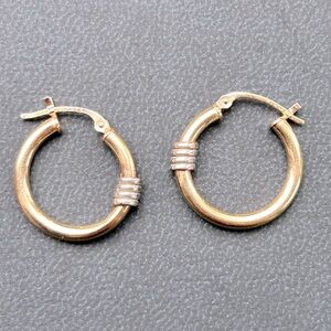 Vintage 14kt gold and silver hoop earrings